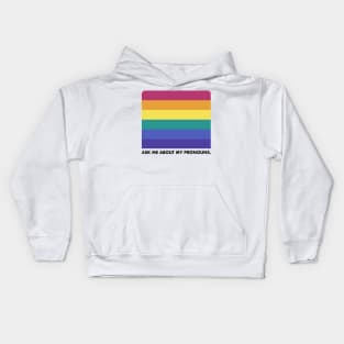 Ask Me About My Pronouns --- Retro Style Design Kids Hoodie